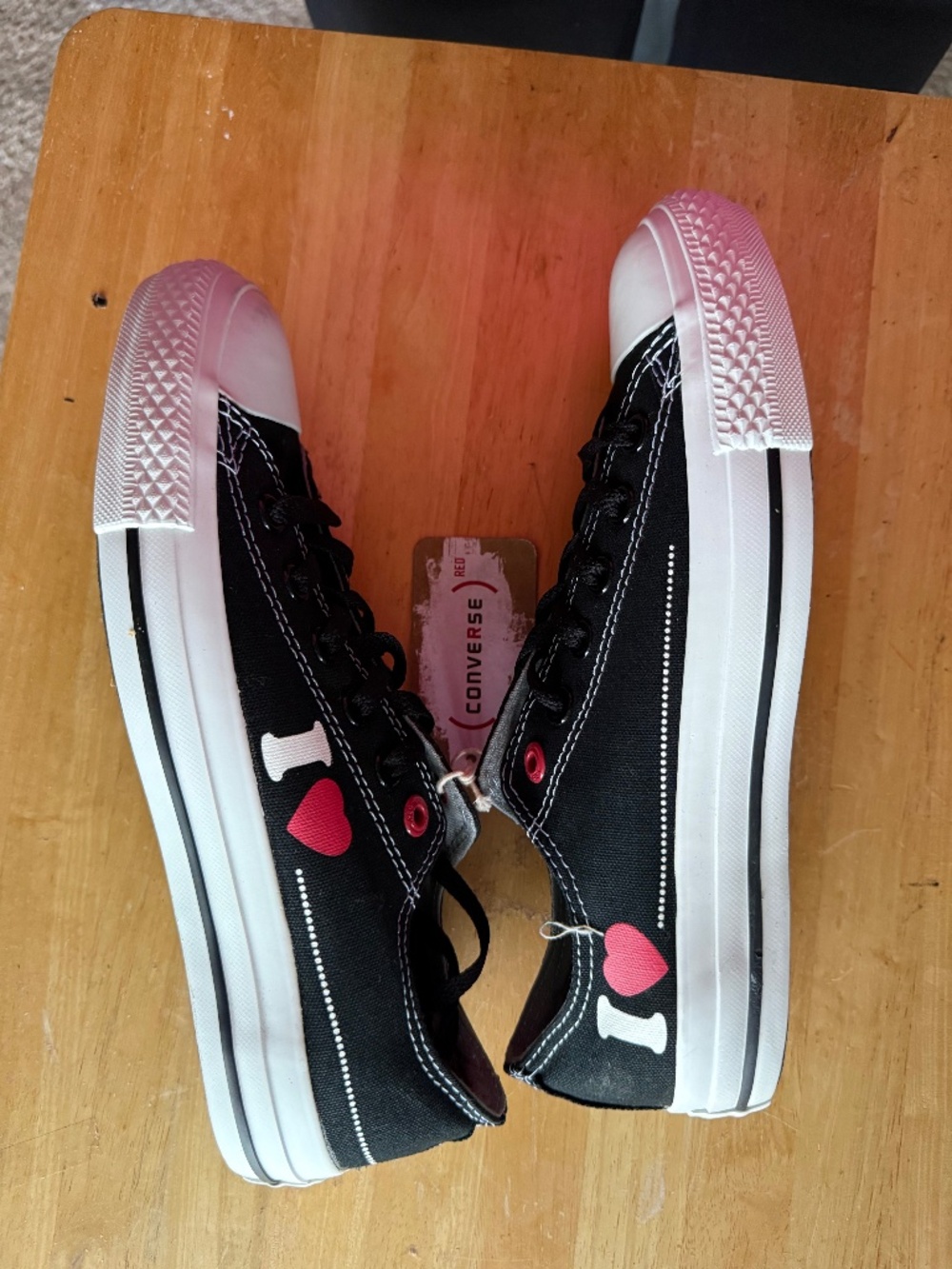 Brand New Black Converse Chuck Taylor All Star (Red) Low Top Sneakers 8W/6M